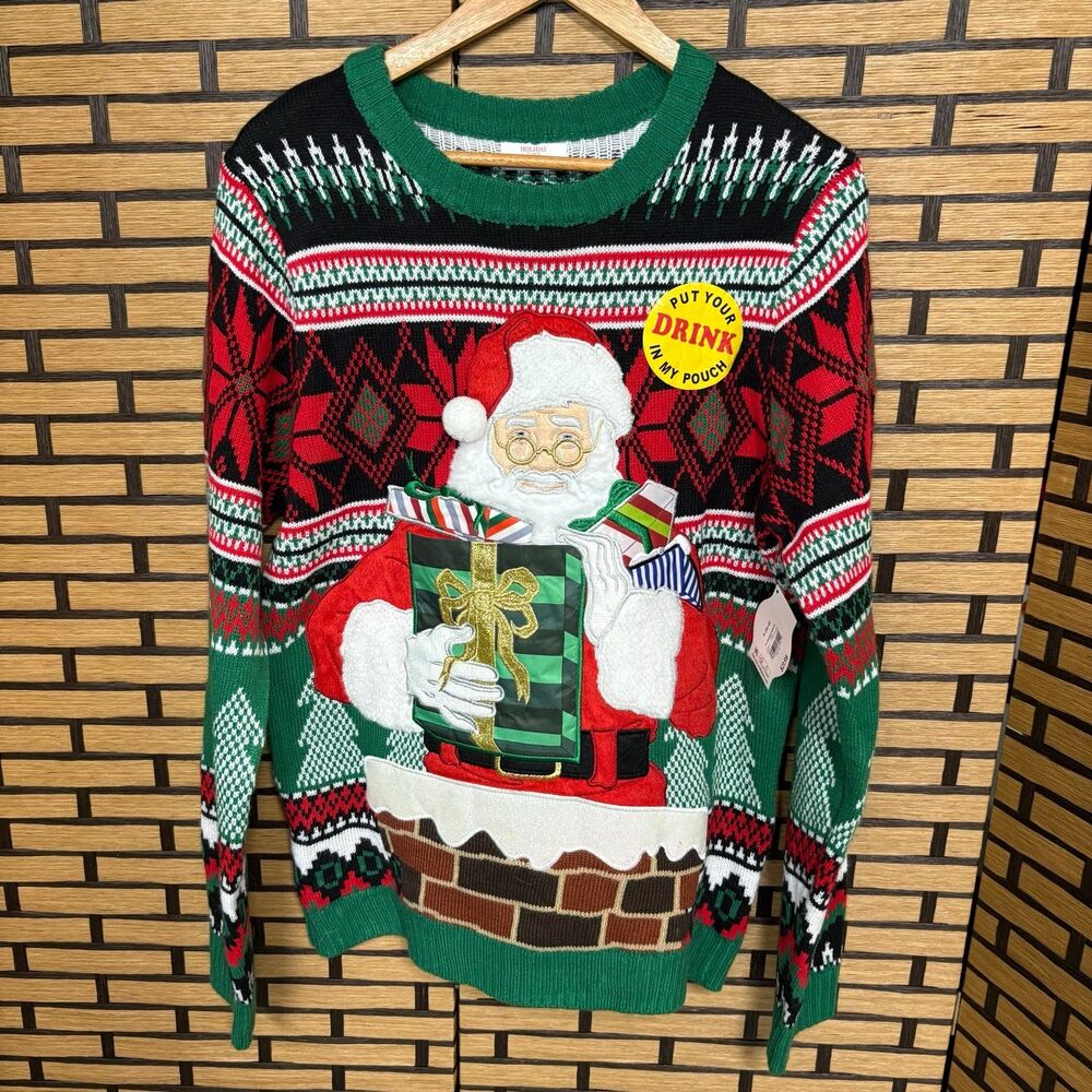 Holiday Time Santa Christmas Sweater Size Medium